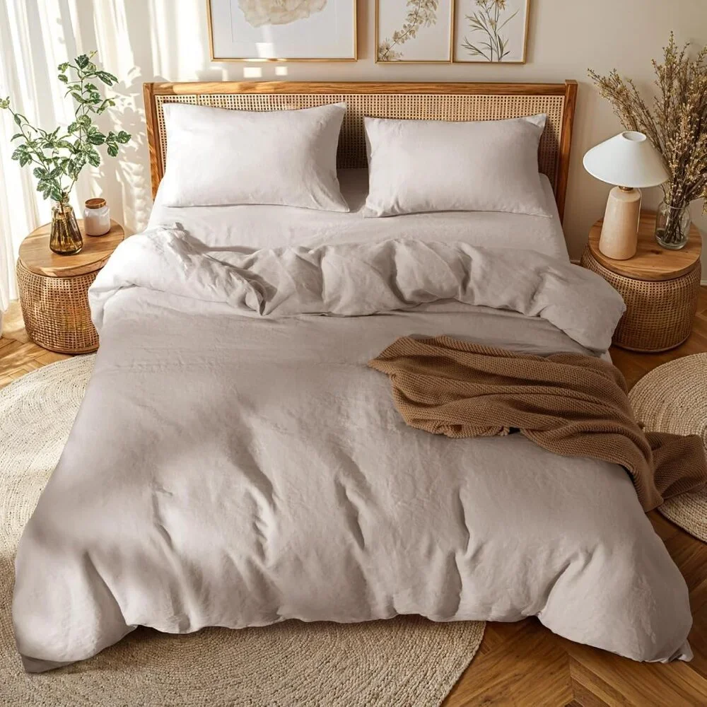 100% France Linen Duvet Cover Set 3 Pcs